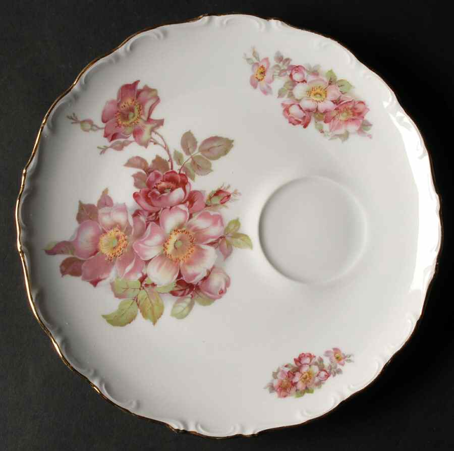 Wild Rose Scalloped (Coupe) Snack Plate by Schumann - Bavaria-1