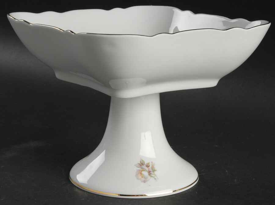 Wild Rose Scalloped (Coupe) Square Compote (Height X Width) by Schumann - Bavaria-1