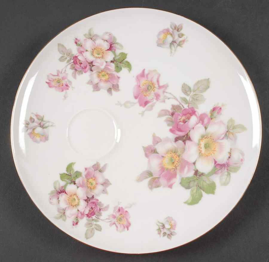 Wild Rose Scalloped (Coupe) Snack Plate by Schumann - Bavaria-1