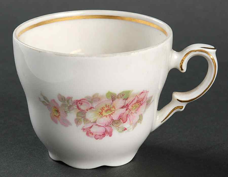Wild Rose Scalloped (Coupe) Flat Demitasse Cup by Schumann - Bavaria-1