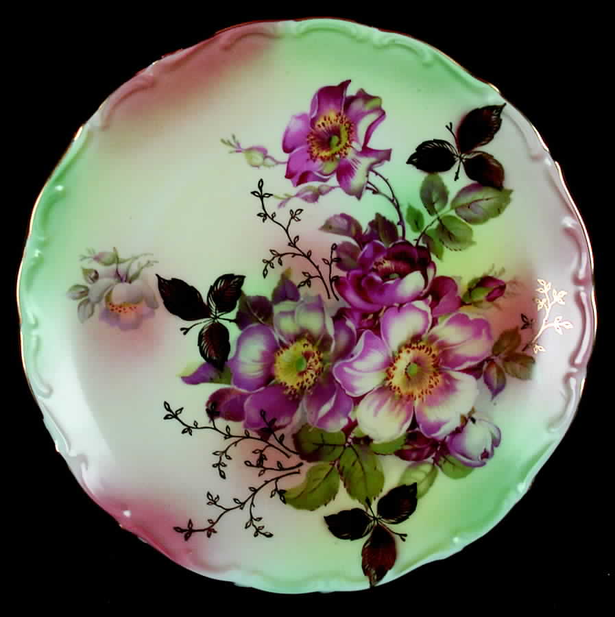 Wild Rose (Scallop, Rim, Embossed) Dessert/Pie Plate by Schumann - Bavaria-1