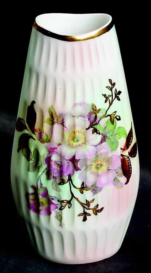Wild Rose (Scallop, Rim, Embossed) 4" Bud Vase by Schumann - Bavaria-1