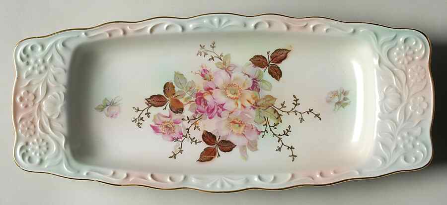 Wild Rose (Scallop, Rim, Embossed) Celery by Schumann - Bavaria-1