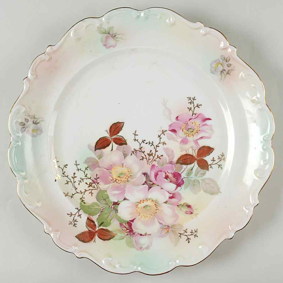 Wild Rose (Scallop, Rim, Embossed) 13" Chop Plate (Round Platter) by Schumann - Bavaria-1