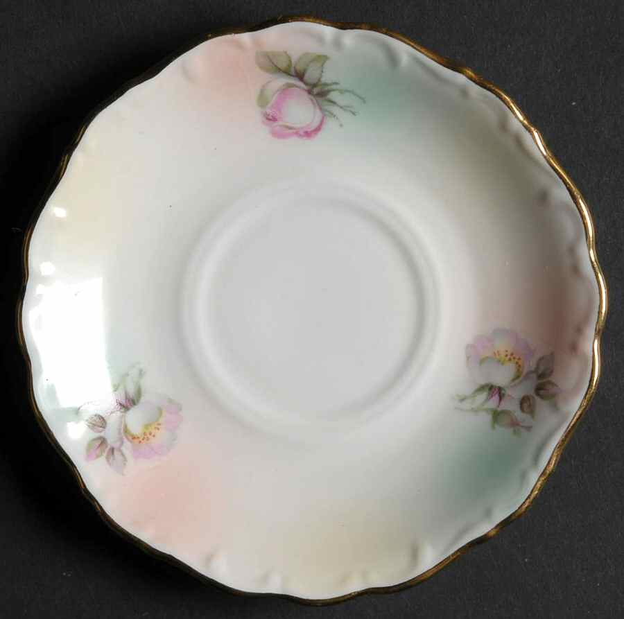 Wild Rose (Scallop, Rim, Embossed) Saucer for Demitasse Cup by Schumann - Bavaria-1
