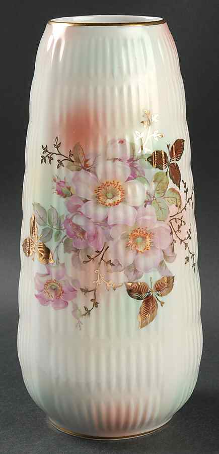 Wild Rose (Scallop, Rim, Embossed) 10" Bud Vase by Schumann - Bavaria-1
