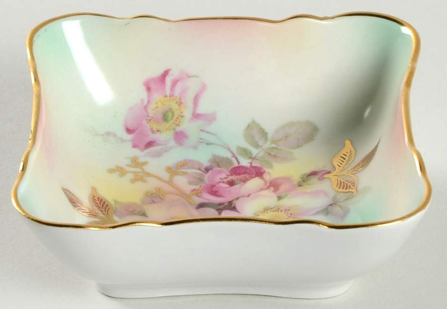 Wild Rose (Scallop, Rim, Embossed) Nut Dish by Schumann - Bavaria-1