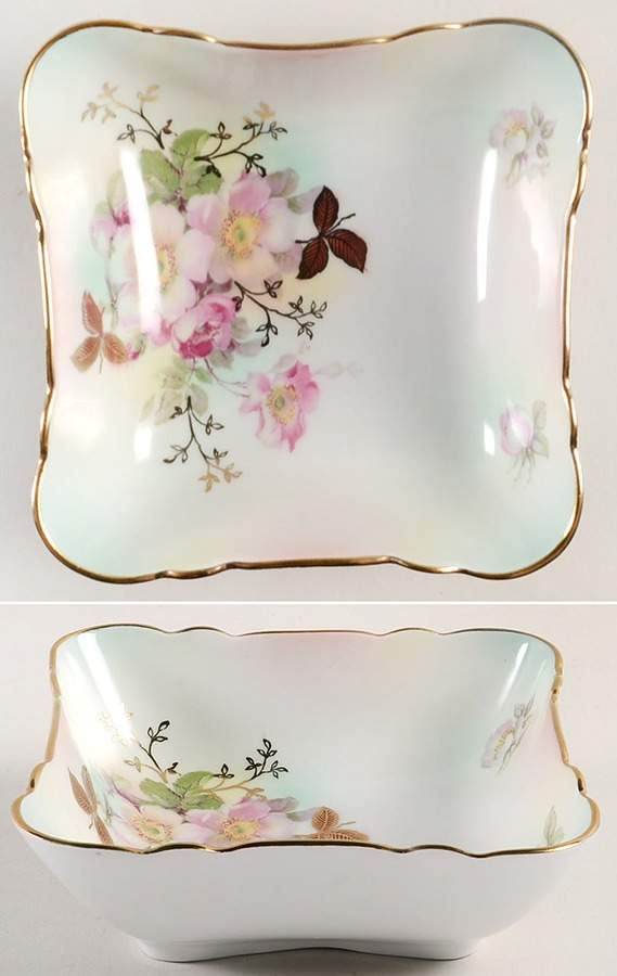 Wild Rose (Scallop, Rim, Embossed) Bon Bon by Schumann - Bavaria-1
