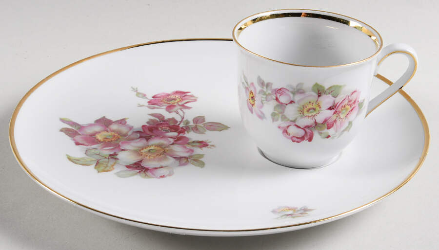 Wild Rose (Smooth) Snack Plate & Cup Set by Schumann - Bavaria-1