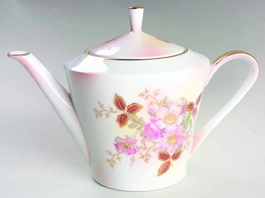 Wild Rose (Smooth) Teapot & Lid by Schumann - Bavaria-1