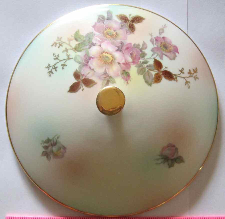 Wild Rose (Smooth) Lid for 6" Candy Box by Schumann - Bavaria-1
