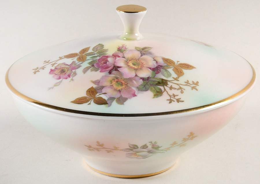 Wild Rose (Smooth) Candy Box & Lid by Schumann - Bavaria-1