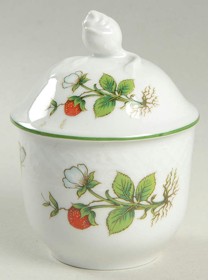 Wild Strawberry Sugar Bowl & Lid by Schumann - Bavaria-1