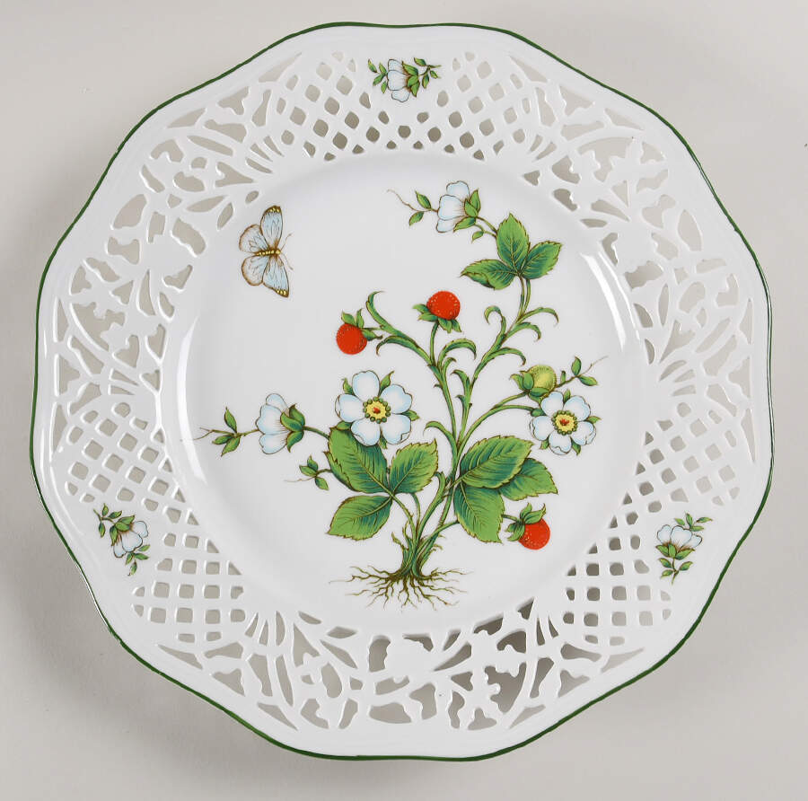 Wild Strawberry Pierced Edge Dinner Plate by Schumann - Bavaria-1