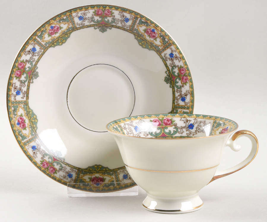 Woodmere Footed Cup & Saucer Set by Schumann - Bavaria-1