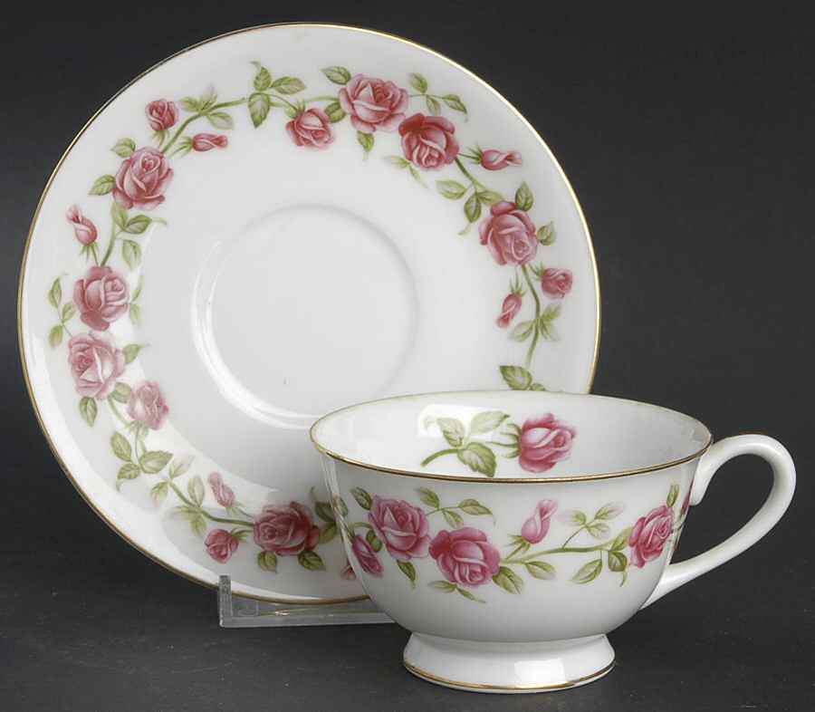 Garland Footed Cup & Saucer Set by SC Japan-1