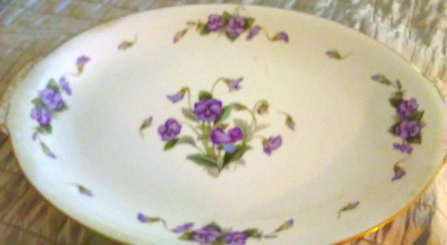 Pansy 14" Oval Serving Platter by SC Japan-1