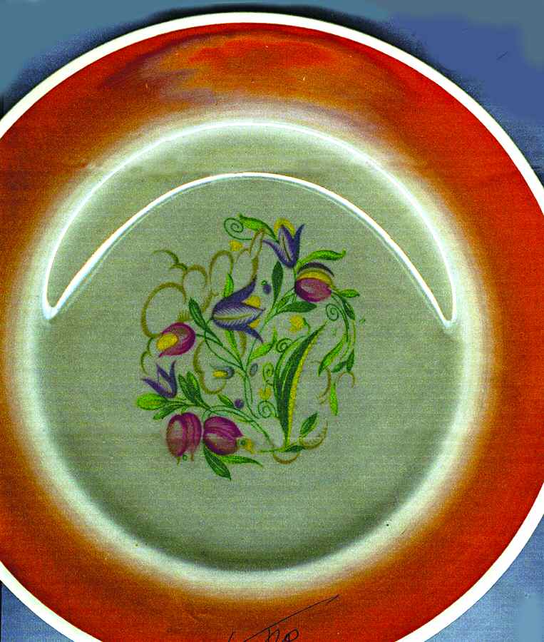 Dresden Spray Rust Dinner Plate by Susie Cooper-1