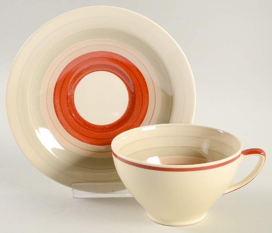 Wedding Ring Flat Cup & Saucer Set by Susie Cooper-1