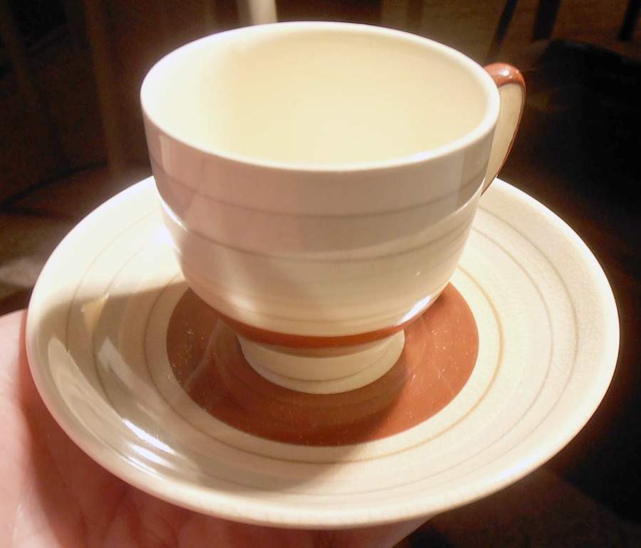 Wedding Ring Flat Demitasse Cup & Saucer Set by Susie Cooper-1