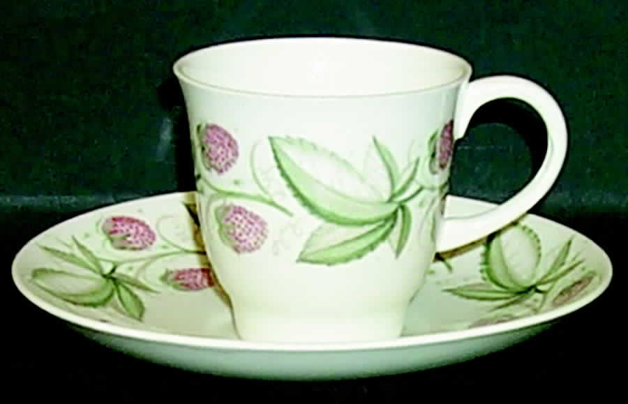 Wild Strawberry Footed Demitasse Cup & Saucer Set by Susie Cooper-1