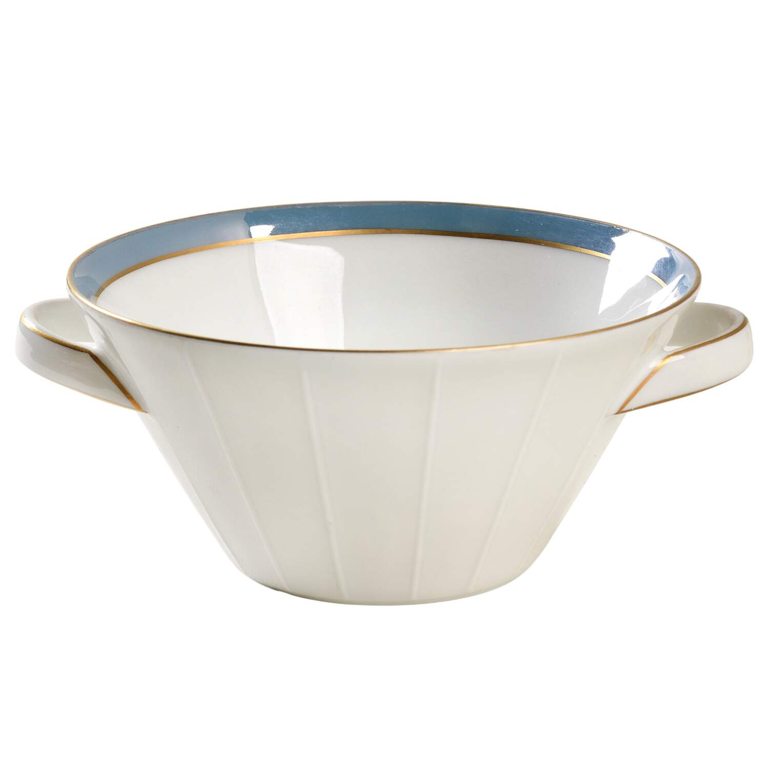 Spring Blue Flat Cream Soup Bowl by Scherzer-1
