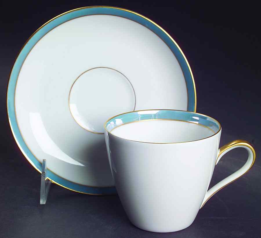 Spring Blue Flat Cup & Saucer Set by Scherzer-1