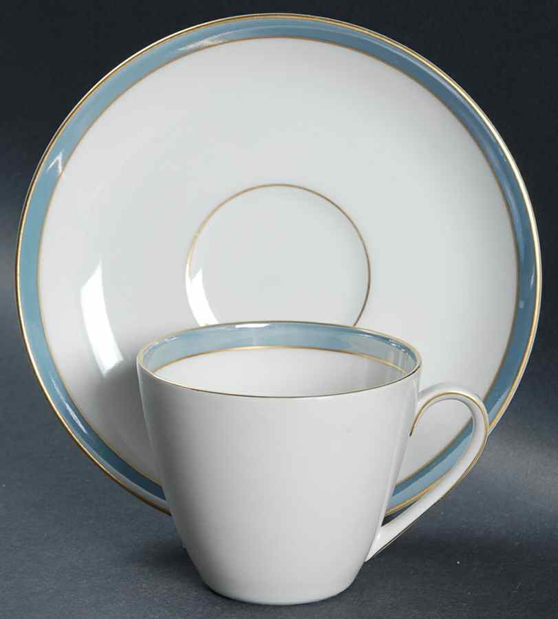Spring Blue Flat Cup & Saucer Set by Scherzer-1