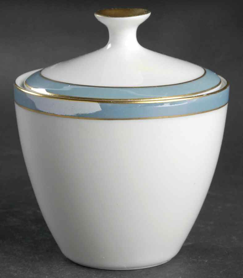 Spring Blue Sugar Bowl & Lid by Scherzer-1