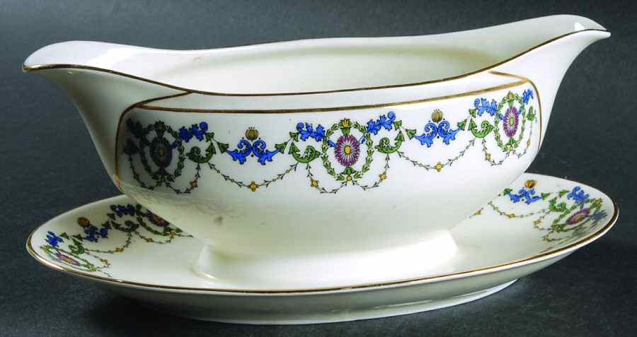 Volendam Gravy Boat with Attached Underplate by Scherzer-1