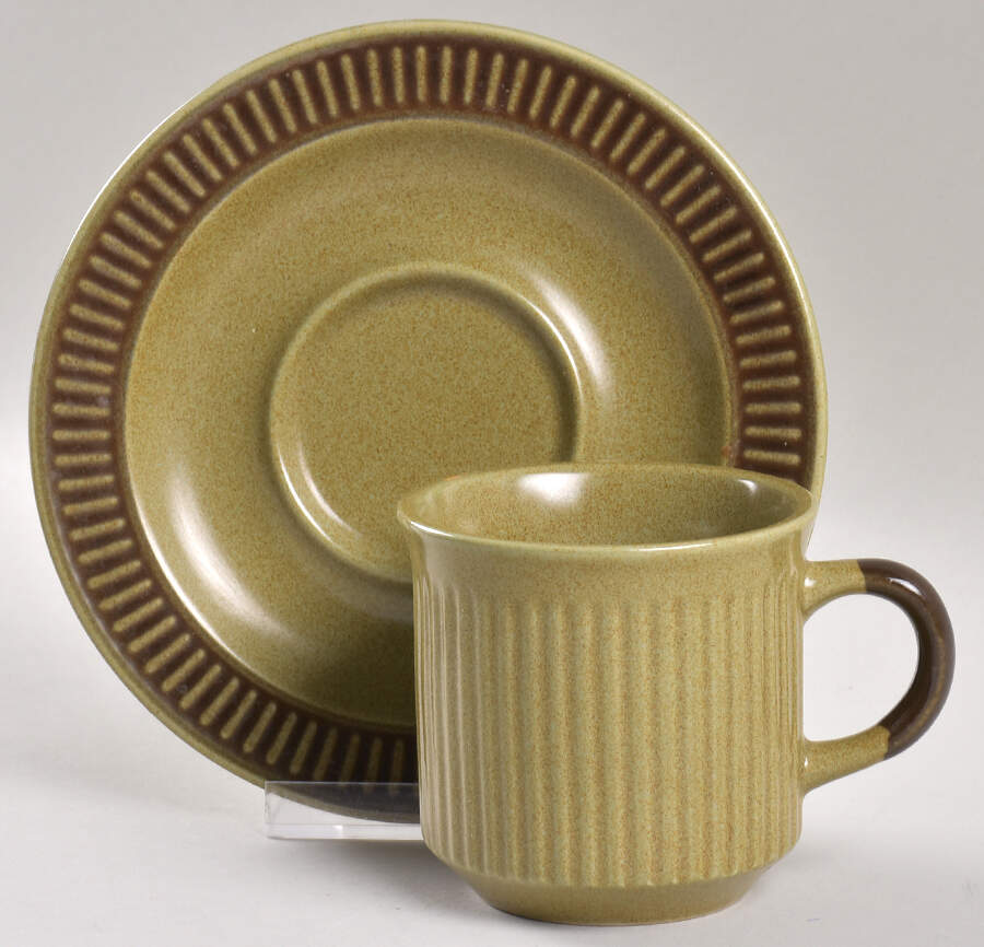 Cactus Footed Cup & Saucer Set by Sears-1