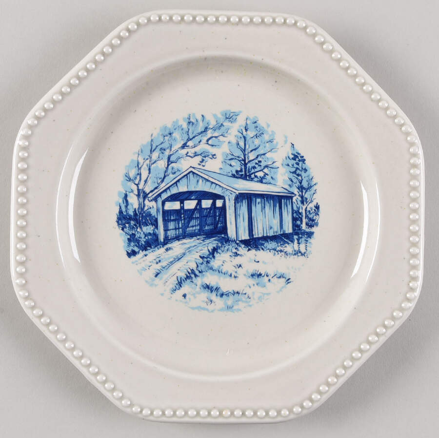 Covered Bridges Salad Plate by Sears-1