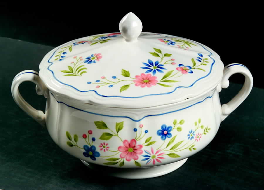 Country French Round Covered Vegetable by Sears-1