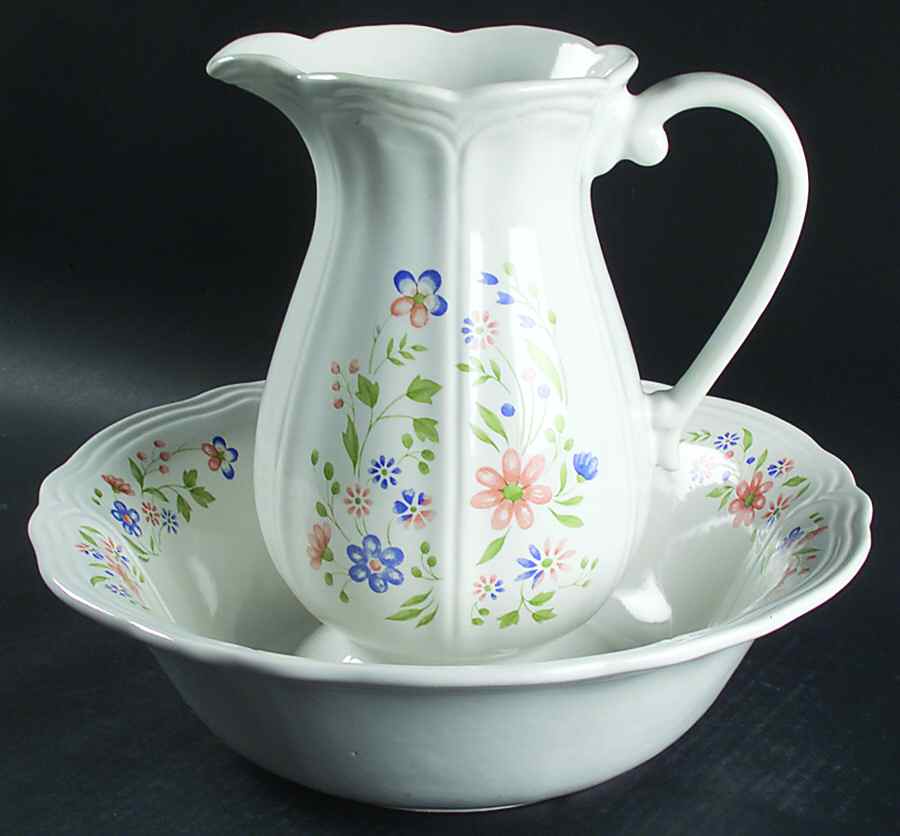 Country French 88 Oz Pitcher and Bowl Set by Sears-1