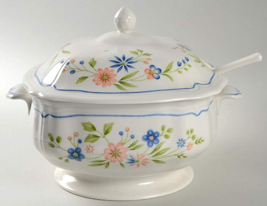 Country French Tureen & Lid w/Ladle by Sears-1