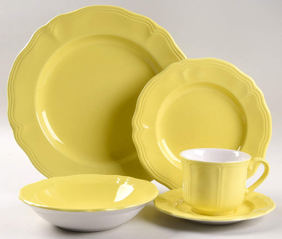 Federalist Lemon Yellow (4236) 5 Piece Place Setting by Sears-1