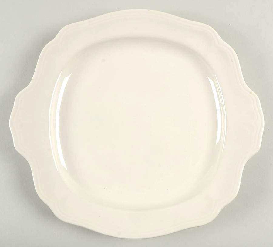 Federalist White Square Handled Cake Plate by Sears-1