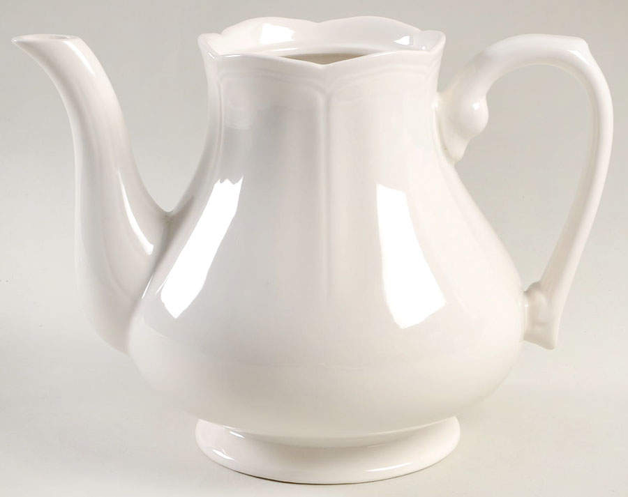 Federalist White Teapot No Lid by Sears-1