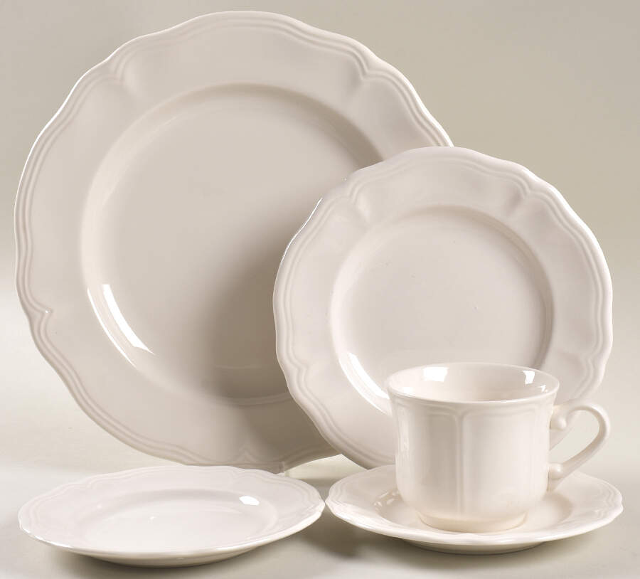 Federalist White 5 Piece Place Setting by Sears-1