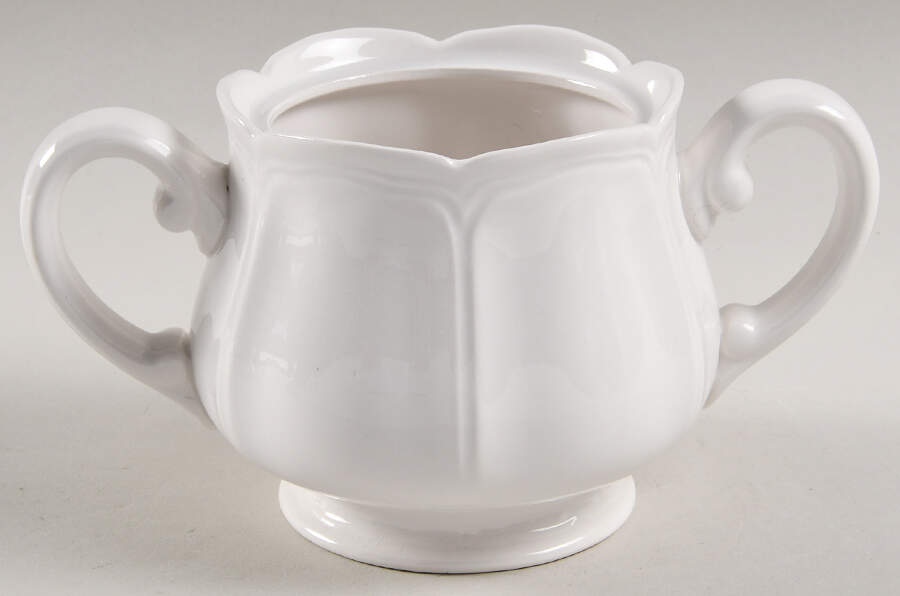 Federalist White Sugar Bowl No Lid by Sears-1