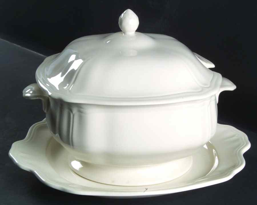 Federalist White Tureen & Lid w/Underplate by Sears-1
