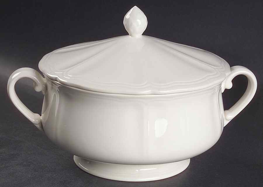 Federalist White Round Covered Vegetable by Sears-1