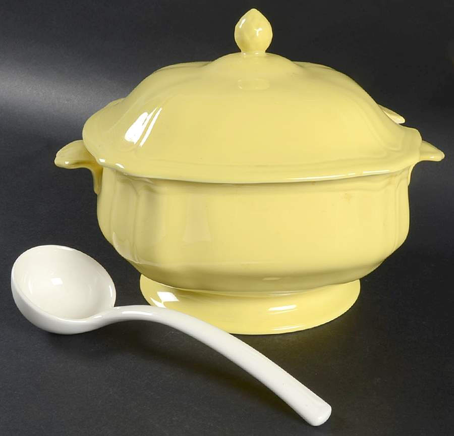 Federalist Buttercup Yellow (4239) Tureen & Lid w/Ladle by Sears-1