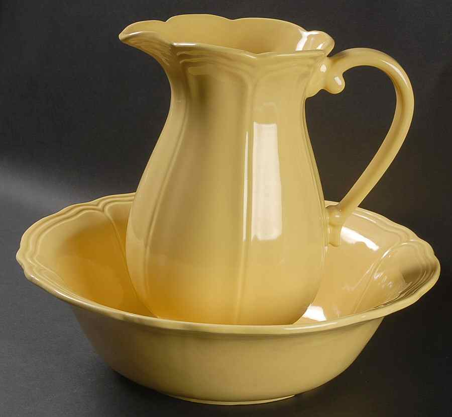 Federalist Buttercup Yellow (4239) 72 Oz Pitcher and Bowl Set by Sears-1
