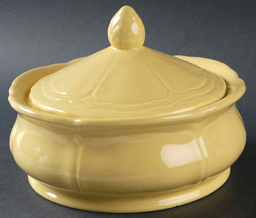Federalist Buttercup Yellow (4239) 1 Qt Round Covered Casserole by Sears-1