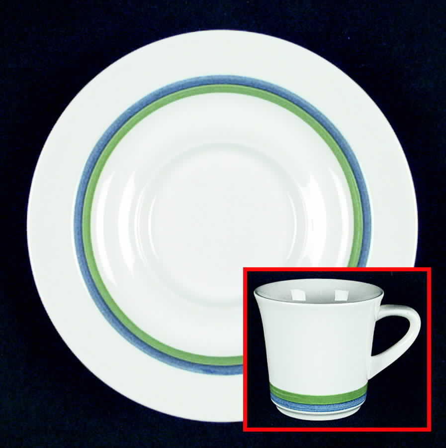 Floral Ring Flat Cup & Saucer Set by Sears-1