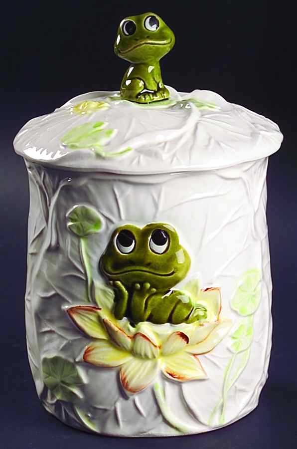 Frog Family Medium Canister & Lid by Sears-1