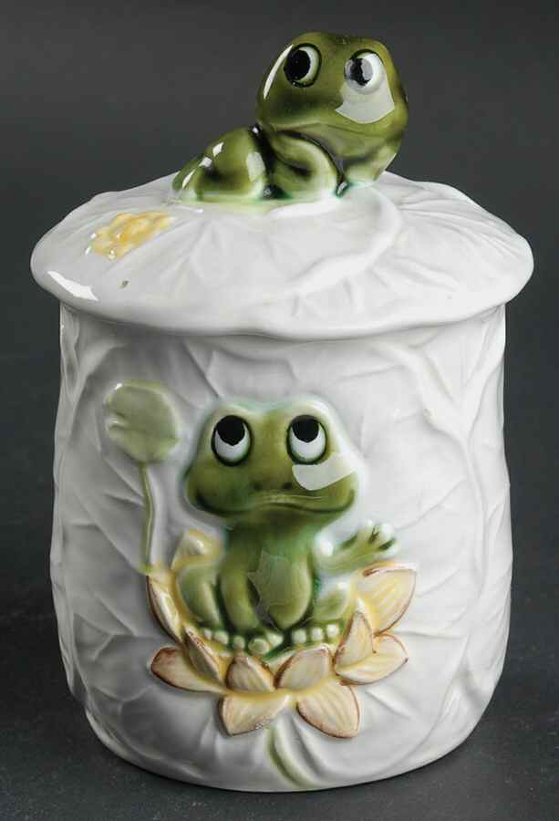 Frog Family Sugar Bowl & Lid by Sears-1