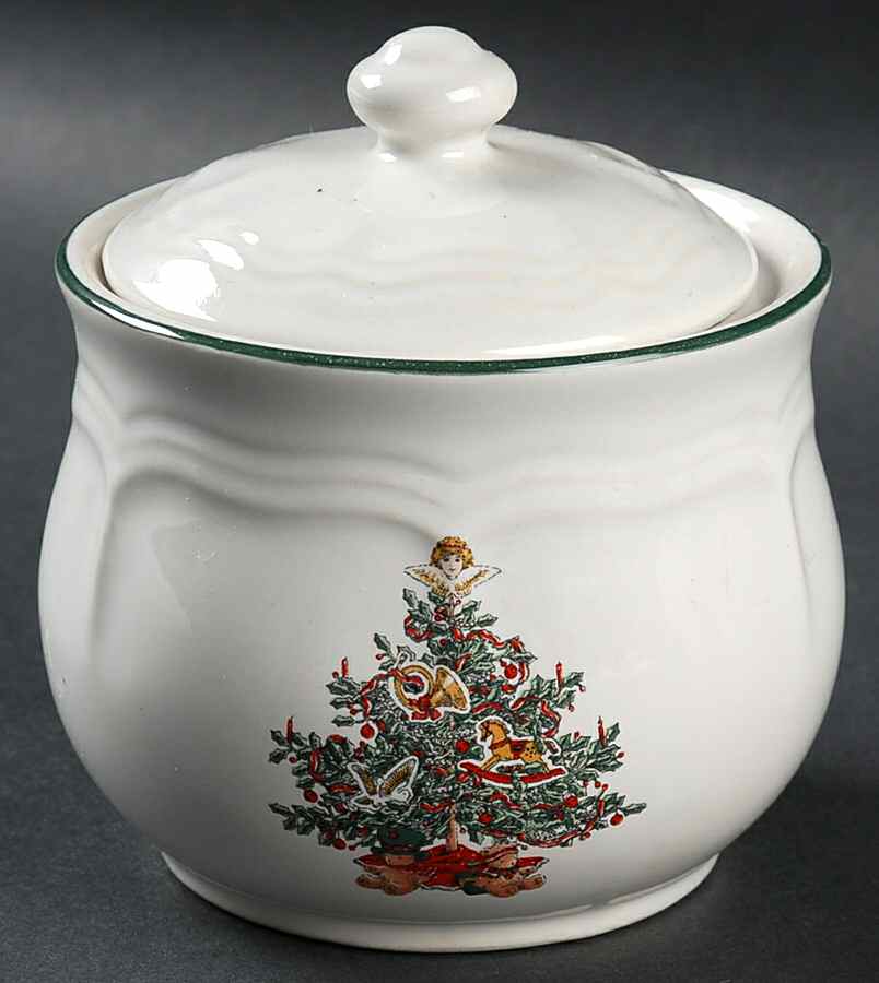 Holly & Lace Sugar Bowl & Lid by Sears-1