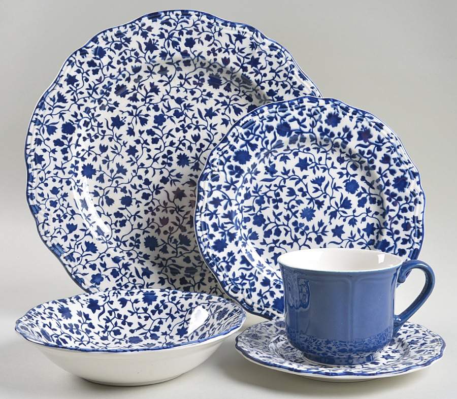 Lancaster Calico Blue 5 Piece Place Setting by Sears-1